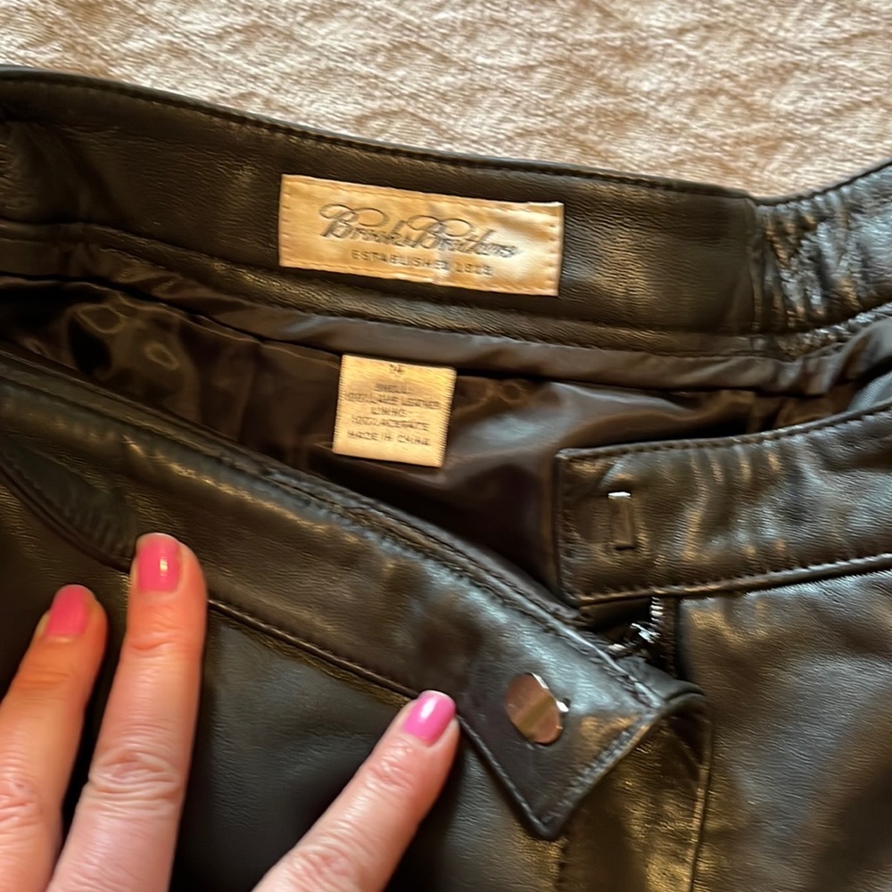 Brooks Brothers Black leather pants size 14.